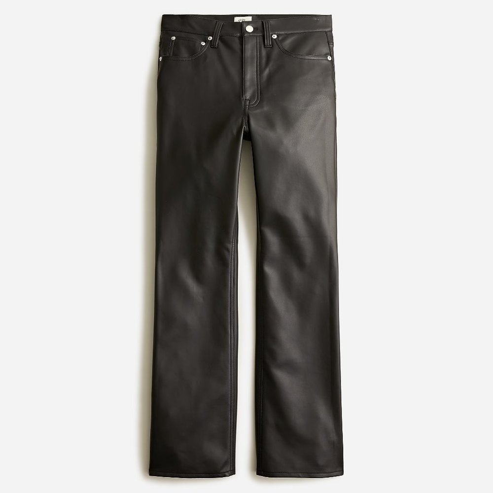 J. Crew High-rise slim demi-boot pant in faux leather Size 32